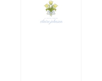 Personalized Floral Note Pad, Custom Notepad, Monogrammed Notepad, Women's Stationery, Hostess Gift, Bridesmaid Gift