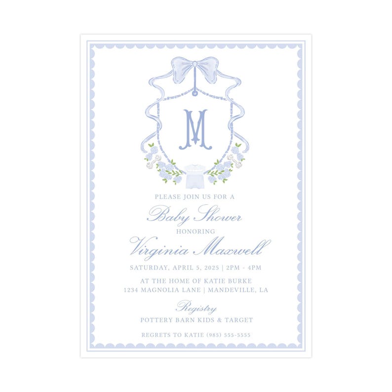 Invito stampabile per baby shower, invito per baby shower con cimeli per bambine, invito per baby shower per bambine, invito rosa/blu / STAMPA DISPONIBILE immagine 2
