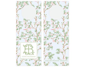 Personalized Wine Bottle Gift Tags, Hostess Gift, Gifting, Chinoiserie Gift Tag, Monogrammed Gift Tag