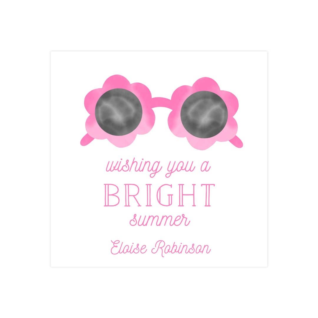 Editable Pink Sunglasses Gift Tag, Printable Pink Sunglasses Gift Tag