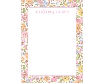 Personalized Floral Note Pad, Custom Notepad, Monogrammed Notepad ...