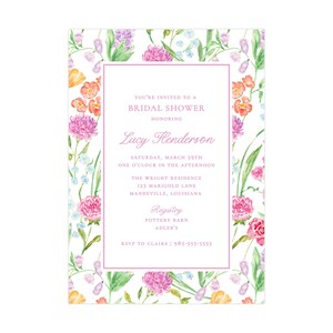 Printable Floral Bridal Shower Invitation, Floral Invite, Floral Digital Invitation, Watercolor Floral Invitation | PRINTING AVAILABLE image 2