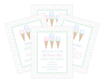 8x10 druckbares Eis Geburtstag Willkommensschild, Eis Willkommensschild, Gender Neutral Eis Party, Eis Willkommen Schild zum Ausdrucken