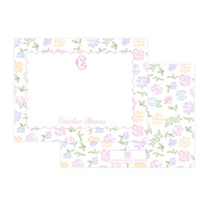 Afdrukbare bloemen Notitiekaart, Meisjes bloemen Notitiekaartsjabloon, Bloemen Notitiekaartsjabloon, Meisjes Bloemen Notitiekaart | AFDRUKKEN BESCHIKBAAR