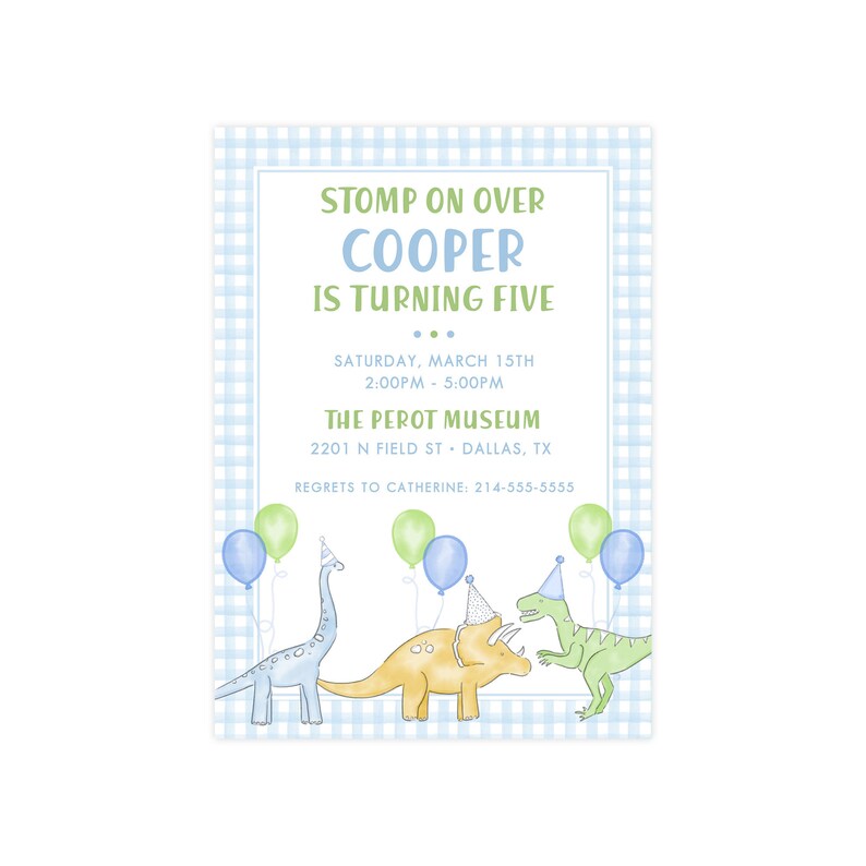 Dinosaur Birthday Invitation, Printable Dinosaur Invitation Template ...