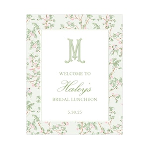 8x10 Chinoiserie Bridal Shower Sign, Chinoiserie Bridal Shower Welcome Sign, Baby Shower Sign, Wedding Sign, Grandmillennial Welcome Sign