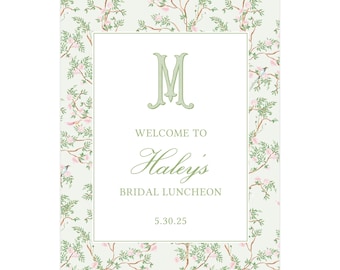 8x10 Chinoiserie Bridal Shower Sign, Chinoiserie Bridal Shower Welcome Sign, Baby Shower Sign, Wedding Sign, Grandmillennial Welcome Sign