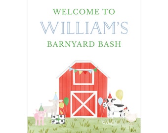 8x10 Printable Farm Birthday Welcome Sign, Printable Welcome Sign, Farm Birthday Welcome Sign, Boy Farm Birthday Welcome Sign