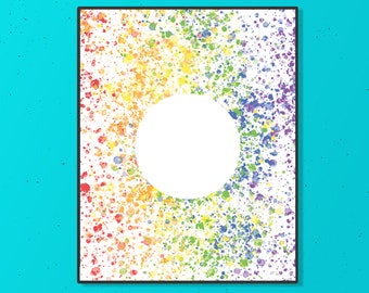 Regenbogen Splatter Druck - herunterladbare druckbare Aquarell dekorative Poster Drucken sofortigen Download