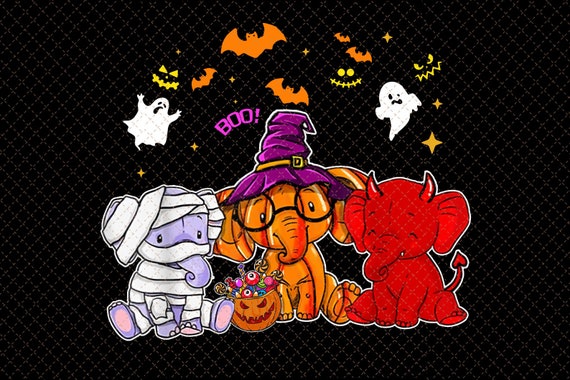 Boos Ghost Elephant, Funny Elephant Lover Halloween, Cute Boo Elephant PNG/INSTANT DOWNLOAD/Png Printable/ Sublimation Printing