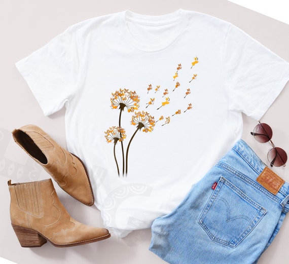Corgi Flower Fly Dandelion Tees Funny Dog Lover T-Shirt | Etsy