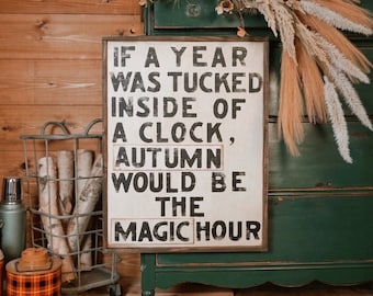 Hand-Painted Rustic Fall Sign: Vintage-Inspired Autumn Decor