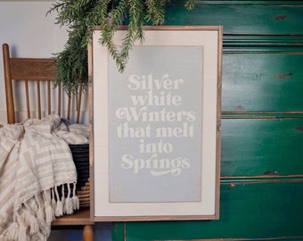 Silver White Winters, Rustic Home Decor, Rustic Winter Signs, Vintage Winter Signs, Vintage Christmas, Retro Christmas, Farmhouse Signs