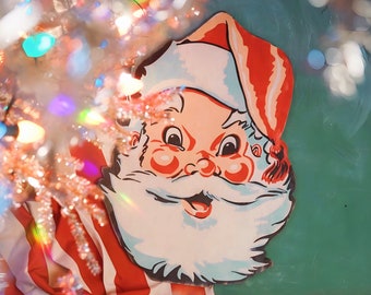 Retro Joyful Santa Head