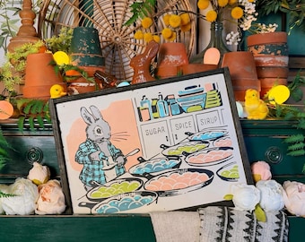 Vintage Easter Egg Dying Sign: Hand-Painted Spring Decor