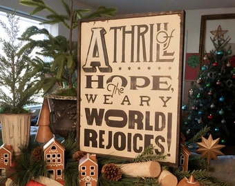 A Thrill Of Hope Retro Christmas Sign