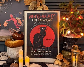 Retro "Hints and Ha'nts" Advertisement Framed Sign