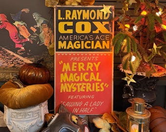 Retro Ace Magician Advertisement Sign
