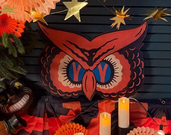 Retro Owl Face Cutout