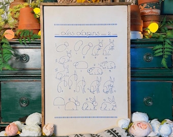 Vintage Spring Drawing Poster Sign: Hand-Painted Spring Decor