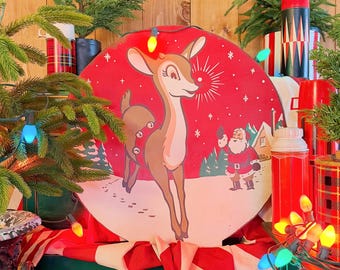 Rudolph Retro Christmas Sign