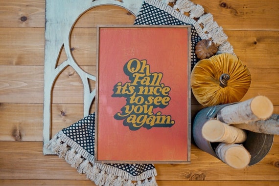 Hand-Painted Rustic Fall Sign: Vintage Retro Decor