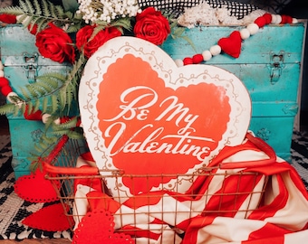 Retro Be My Valentine Sign, Mid-Century Decor, Mid-Century Valentines, Retro Signs, Mid-Century Signs, Retro Valentines, Vintage Valentines