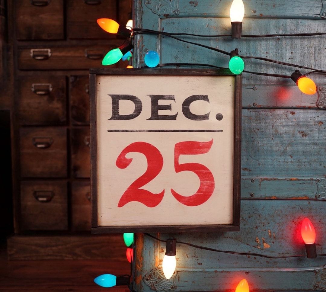 Fancy December Sign Hand-painted Christmas Sign: Mid-century Retro Decor - Etsy
