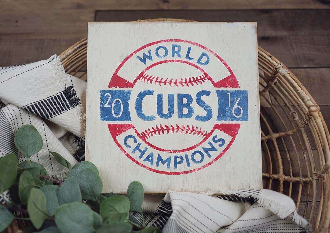 Chicago Cubs World Series Rustic Logo Rustic Home Decor - Etsy
