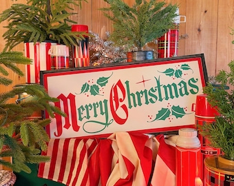 Merry Christmas Retro Christmas Sign