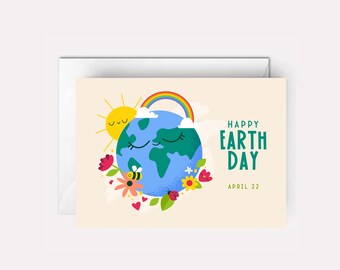 Earth Day Greeting Card: Planet Design, Eco-Friendly Card