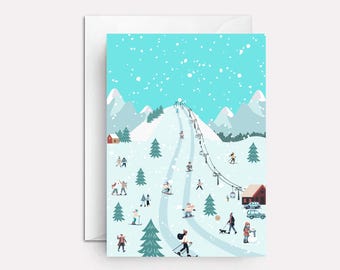 Ski Christmas Card: Winter Wonderland Holiday Greeting