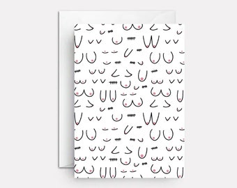 Breast Cancer Greeting Card | STC, Funny Pattern (5x7)