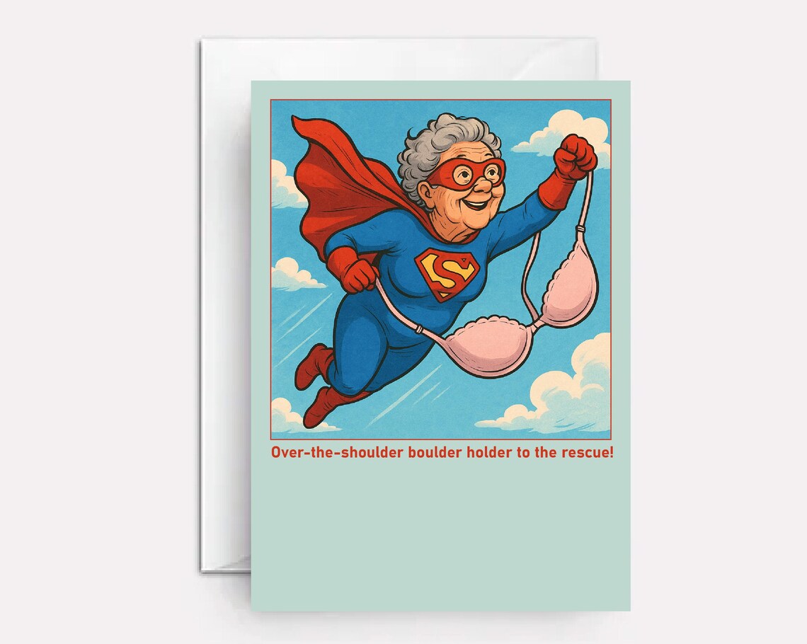 Funny Superhero Grandma Birthday Card - Sarcastic Greeting - Etsy