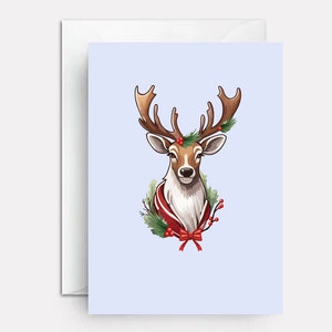 Reindeer christmas card | deer xmas cards | deer christmas card | christmas cards with reindeer | personalized xmas cards | John Deer