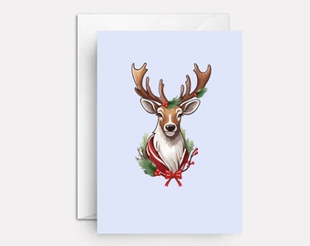 Reindeer Christmas Card: Holiday Deer Xmas Cards