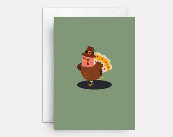 Cute Turkey Thanksgiving Greeting Card | Premium Card Stock