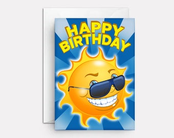 Cool Sun Birthday Card for Son | Personalized Greeting Card