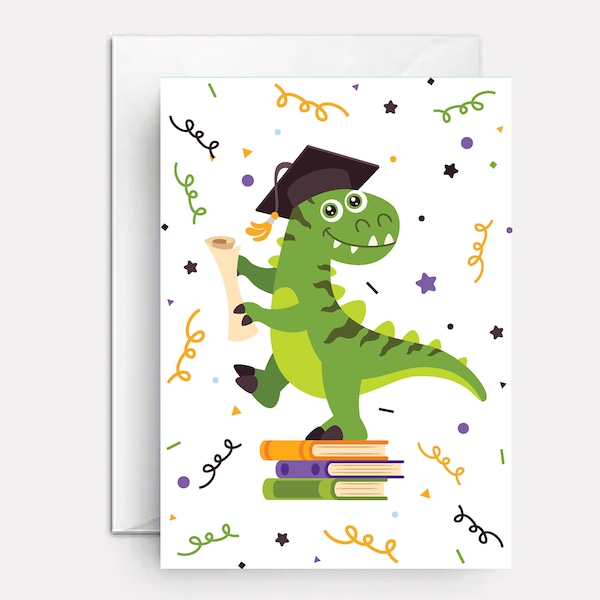 Dinosaur graduation card | dinosaurs graduation cards online | dinosaur cards for graduation from kindergarten to first grade | Dino