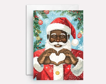 African American Santa Xmas Card: Inclusive Holiday Greeting