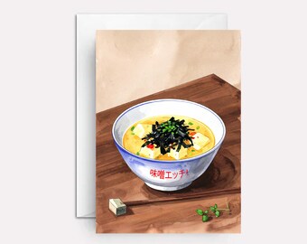 Miso Soup Art Print, Japanese Food Watercolor Painting, Asian Kitchen Wall Decor