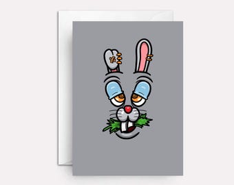 Funny Skeeter Cottontail Easter Card