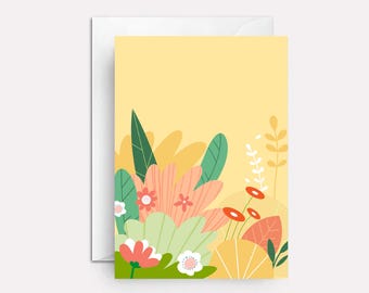 Floral Bat Mitzvah Card - Jewish Greeting Card