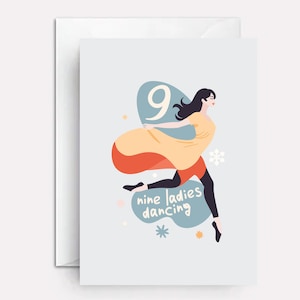 Dancing christmas card - christmas card for daughter - special friends christmas cards - Ladies Dancing