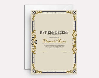 Funny Retirement Decree Card - Congratulations Retiree