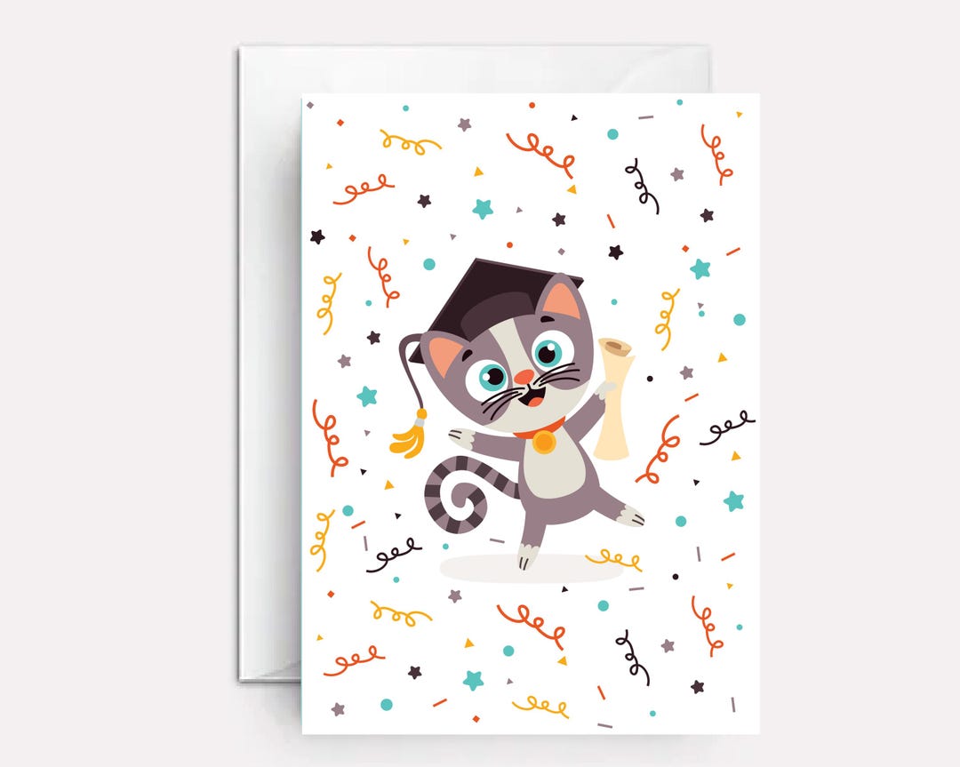 Cat Graduation Card - Cute Graduation Cards - Granddaughter Graduation ...