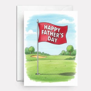 Thoughtful Golf Father's Day Card: Flagstick pin design