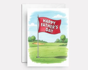 Thoughtful Golf Father's Day Card: Flagstick pin design