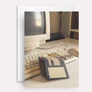 Computer geek birthday card - Nostalgia bday card collection by Paper Bound Greetings