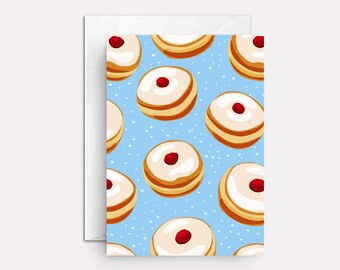 Sufganiyot Hanukkah Card: Sweet Holiday Wishes